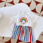 Girls Rainbow Short-sleeved Two-pieces
