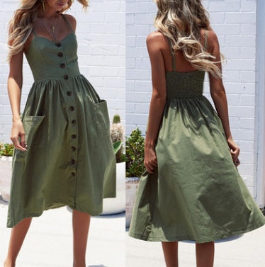 Suspender button dress