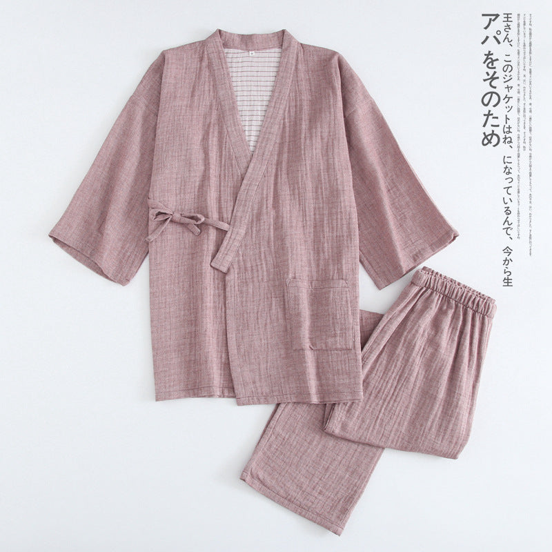 Woven Cotton Washed Double Gauze Pajama Set