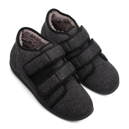 Padders+ Mens Slippers Dual Fit K/L BRIAN - CHARCOAL FLECK