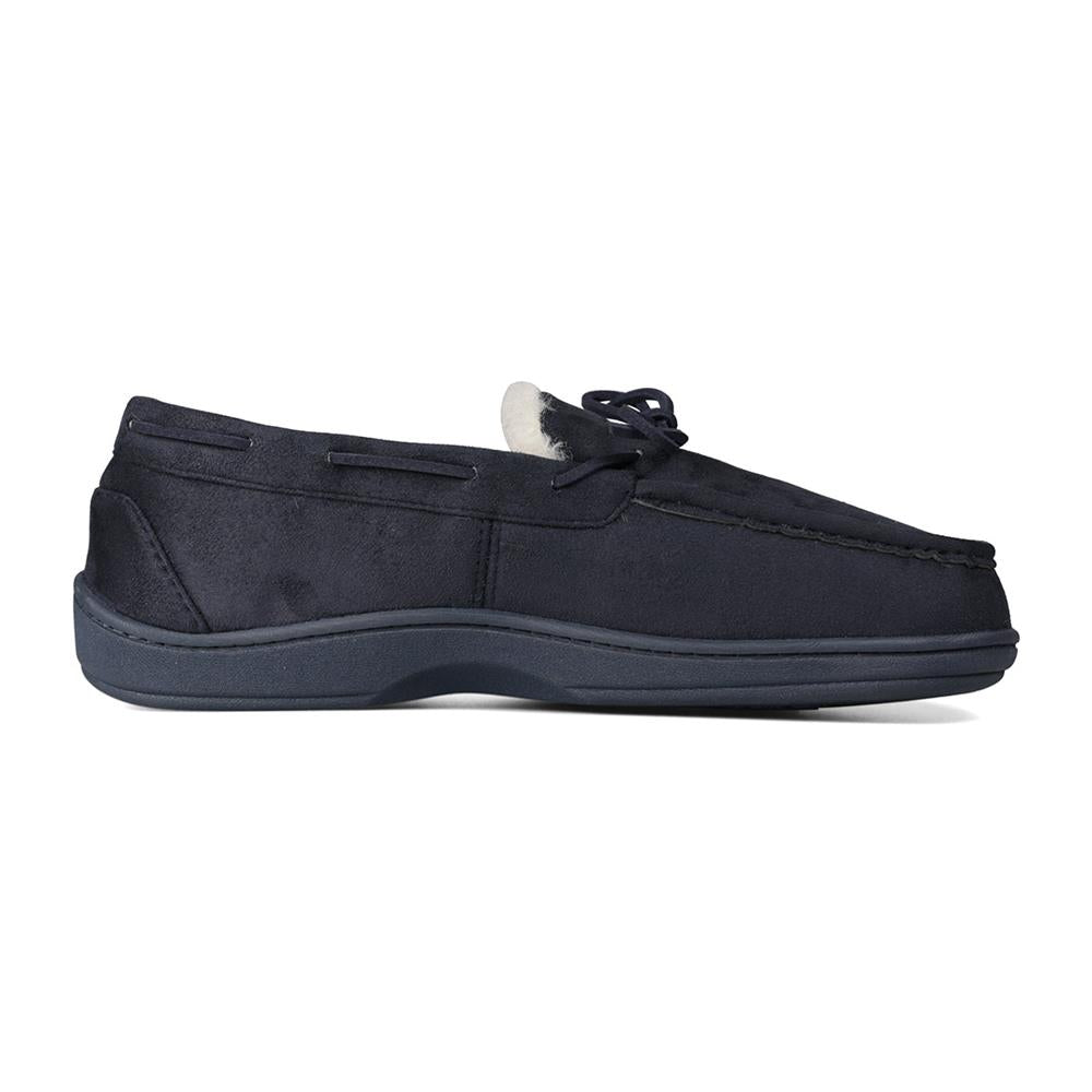 Padders Mens Slippers G Fit Side Stitched Washable CAYENNE - Navy Microsuede