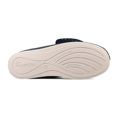Padders Ladies Slippers 2E Fit Vulcanised CHERISH - Navy