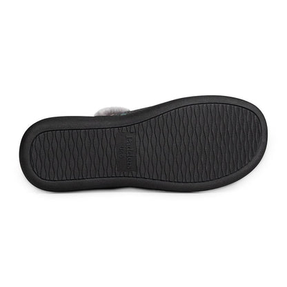Padders Ladies Slippers 2E Side Stitched Washable DORA - CHARCOAL WOVEN SPOT