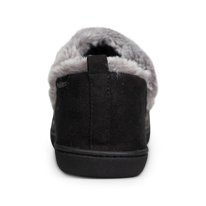 Padders Ladies Slippers 2E Side Stitched Washable DORA - CHARCOAL WOVEN SPOT