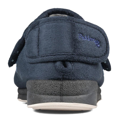 Padders + Ladies Slippers 2E Fit Vulcanised ENFOLD - Navy