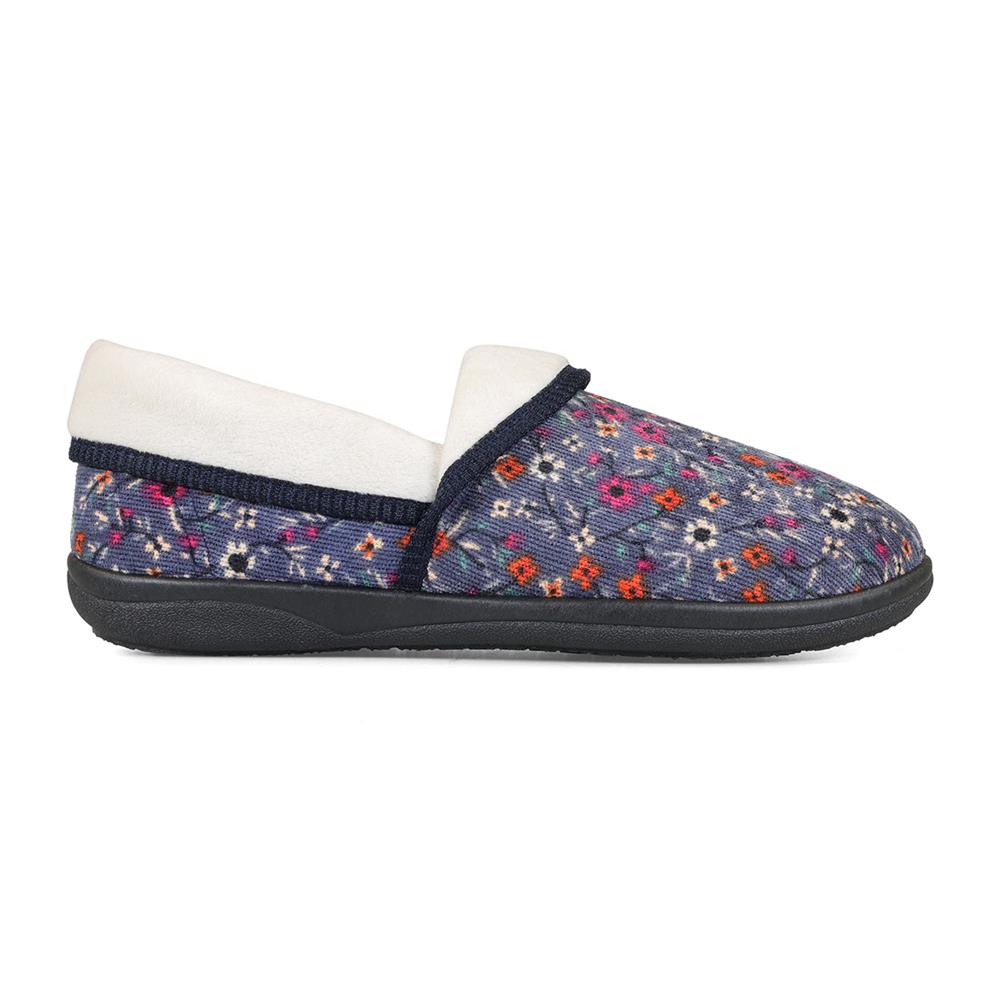 Chaussons pour femme Padders 2E Fit Construction DM MELLOW - Cordon fleuri denim