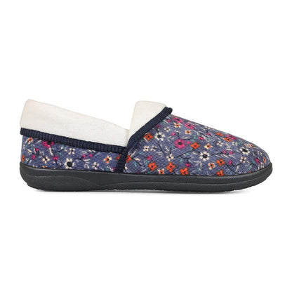 Chaussons pour femme Padders 2E Fit Construction DM MELLOW - Cordon fleuri denim