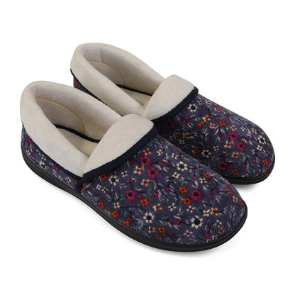 Chaussons pour femme Padders 2E Fit Construction DM MELLOW - Cordon fleuri denim