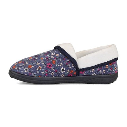 Chaussons pour femme Padders 2E Fit Construction DM MELLOW - Cordon fleuri denim