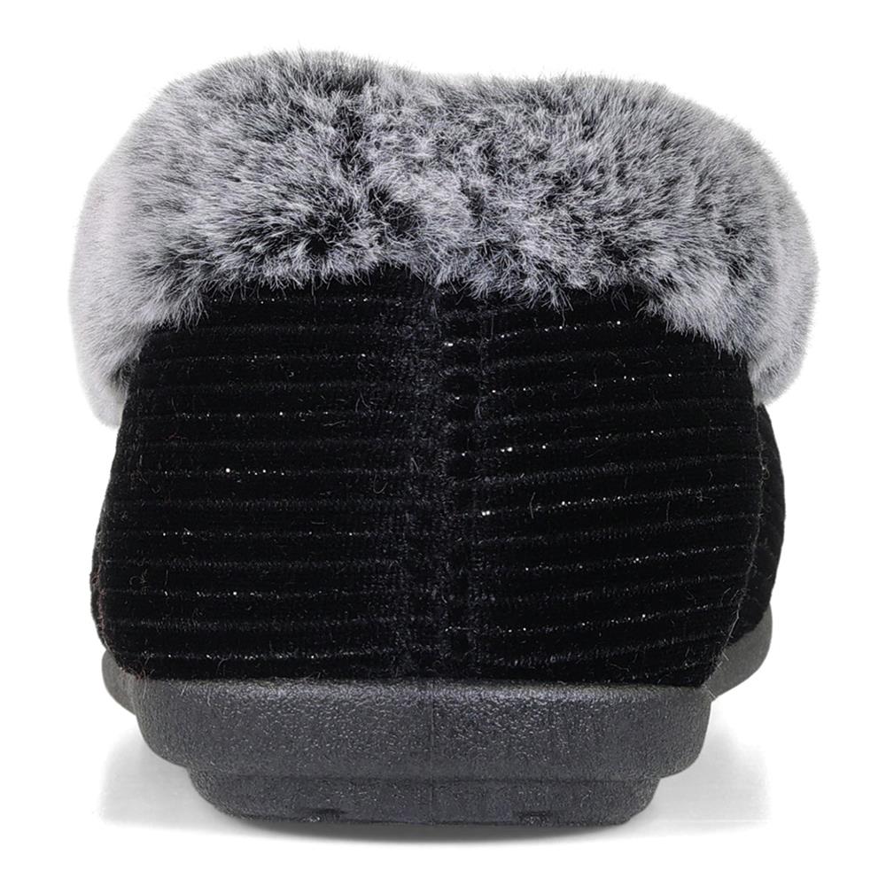 Padders Ladies Dual Fit Slippers 2E/3E SHAE - BLACK SPARKLE CORD