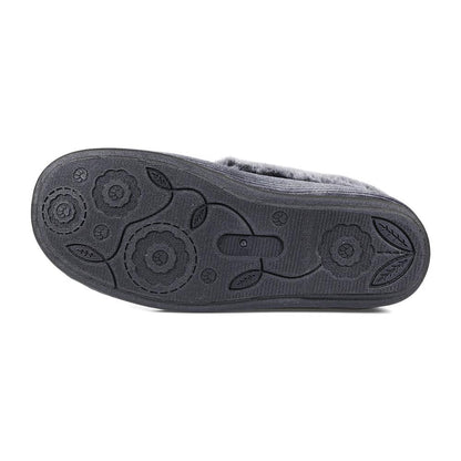 Padders Ladies Dual Fit Slippers 2E/3E SHAE - Grey Sparkle Cord