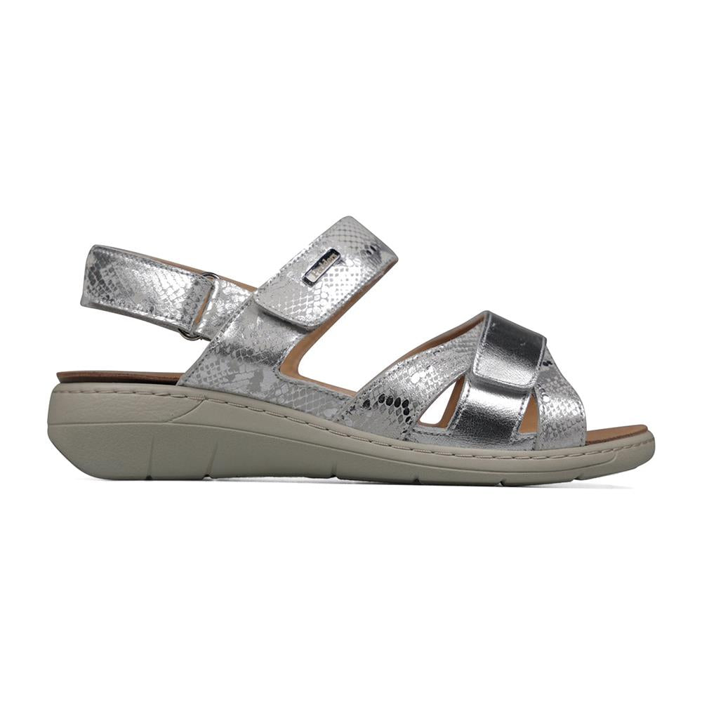 Padders+ Ladies Comfort Sandals 2E/4E Fit ISABELLE - Silver Combi
