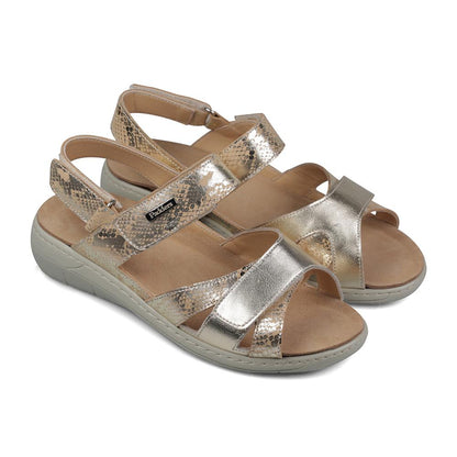 Padders+ Ladies Comfort Sandals 2E/4E Fit ISABELLE - Platino Combi