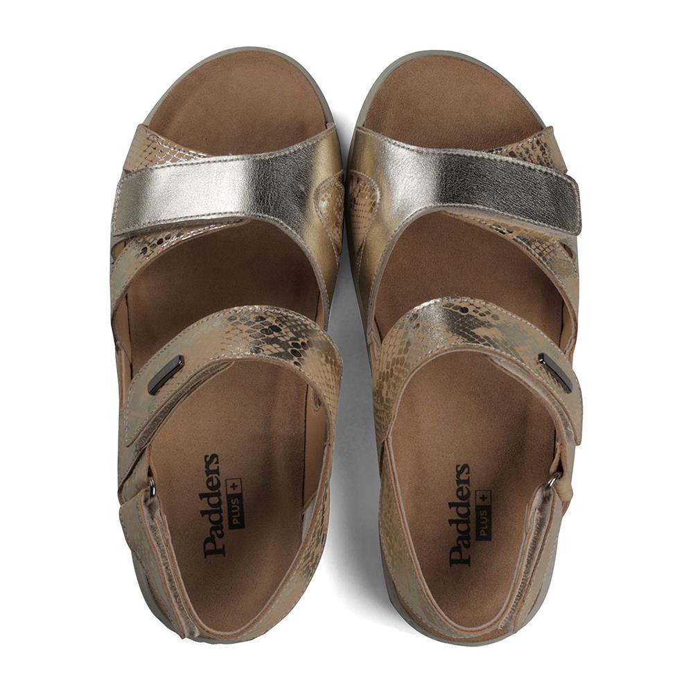 Padders+ Ladies Comfort Sandals 2E/4E Fit ISABELLE - Platino Combi