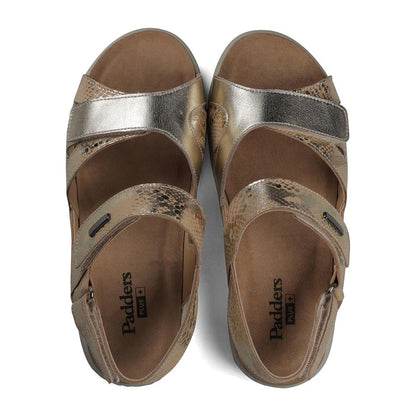 Padders+ Ladies Comfort Sandals 2E/4E Fit ISABELLE - Platino Combi
