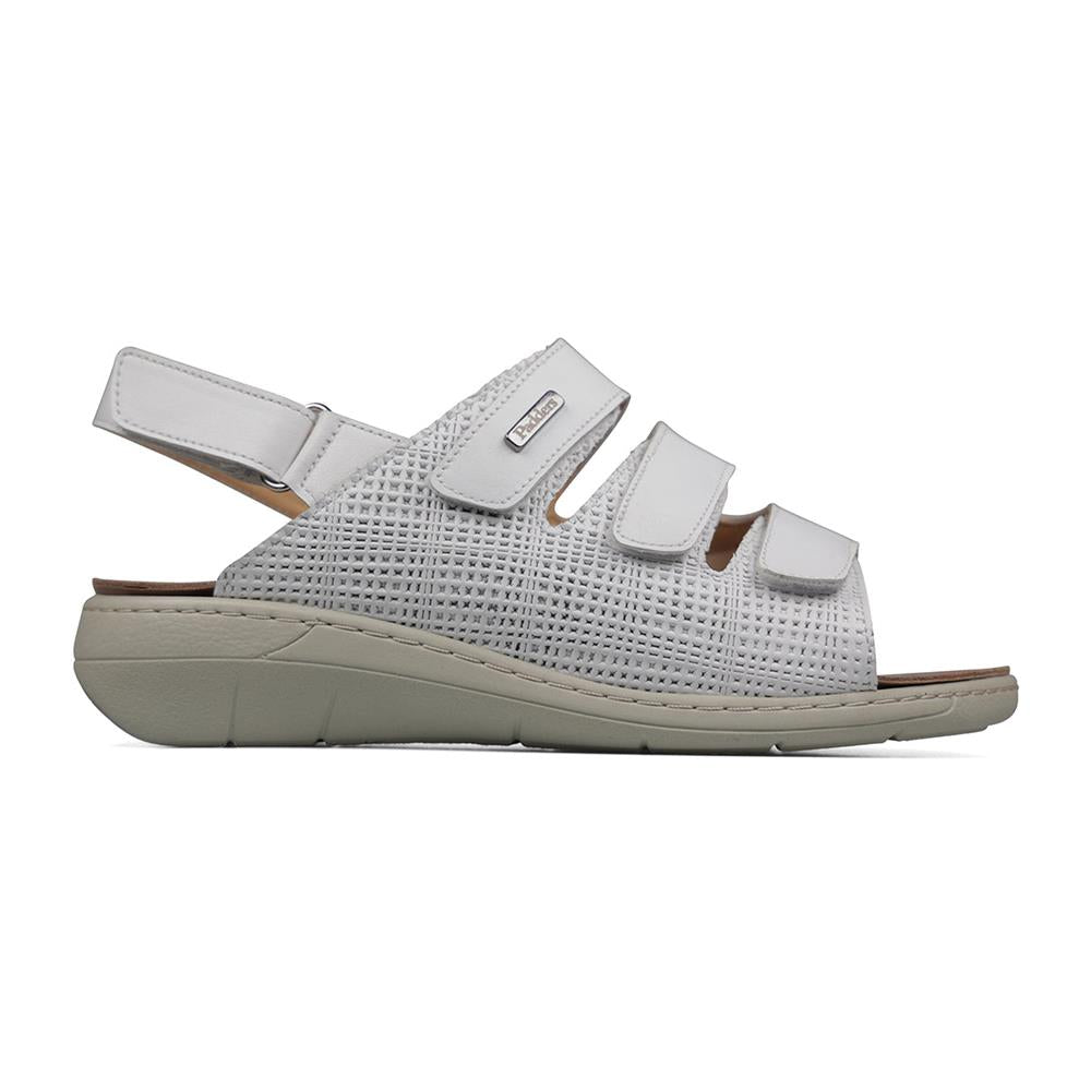 Padders+ Ladies Comfort Sandals 2E/4E Fit MAGDA - White Leather