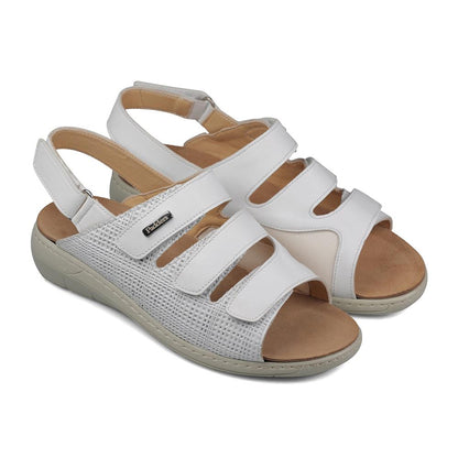 Padders+ Ladies Comfort Sandals 2E/4E Fit MAGDA - White Leather