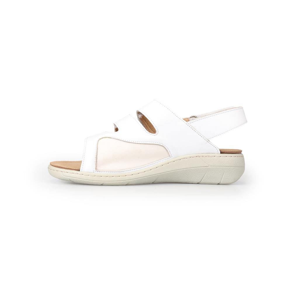 Padders+ Ladies Comfort Sandals 2E/4E Fit MAGDA - White Leather