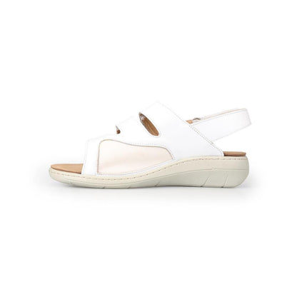 Padders+ Ladies Comfort Sandals 2E/4E Fit MAGDA - White Leather