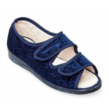 Padders + Ladies Slippers 2E Fit Vulcanised LYDIA - Navy