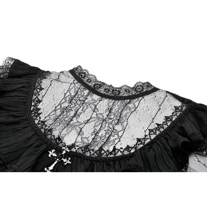 Dark in Love Dark Lace-Framed Silhouette Dress