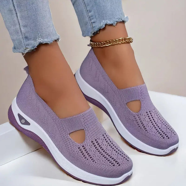 Chaussures Plates en Maille, Tendance, Respirantes, Antidérapantes, à Semelle Souple, Décontractées pour Femmes