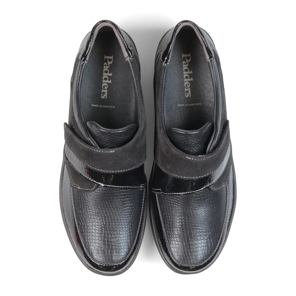 Padders Confort Femme Coupe 2E MALTBY - Suède Noir Combiné