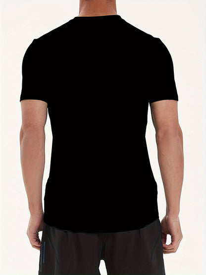 Moisture-Wicking Men's T-Shirt | Humorous "Loading" Letter Print - Casual and Comfortable | All-Season Crew Neck | Easy Care and Durable