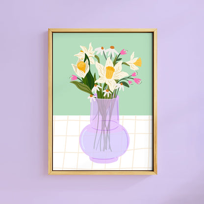 LILAC SPRING GLASS VASE PRINT