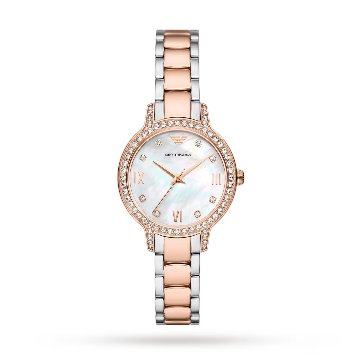 Emporio Armani Ladies Watch AR11499 - 32mm Cleo Rose Gold & Silver Crystal Dial