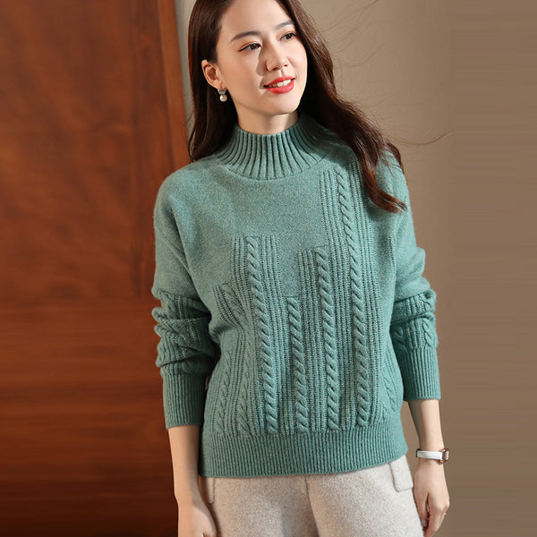 Turtleneck wool sweater women