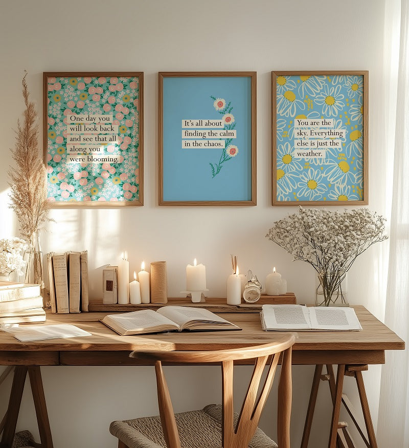 BLOOMING FLOWERS BOOK QUOTE PRINT