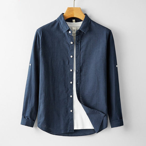 Men's Cotton Linen Long Sleeve Shirt