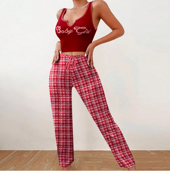 Women’s 2-Piece Plaid Pajama Set