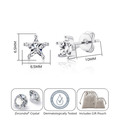 Thank You For Helping Me Shine Star Earrings Created with Zircondia® Crystals