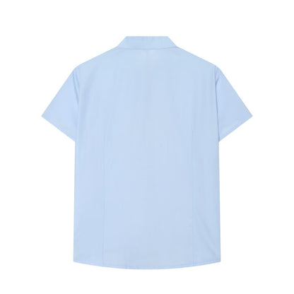 Knot buckle stand up collar shirt