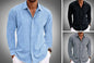 Long Sleeve Cotton Linen Shirt Men