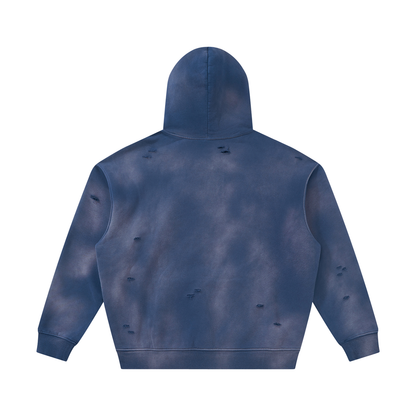 Unisex Sunfade Frayed Fleece Hoodie 350GSM