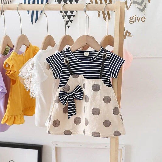 Children's dress summer princess dress short sleeve dress
