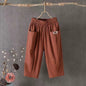 Linen Elastic Waist Casual Pants