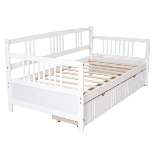 Double Sofa Bed Wooden With Drawers