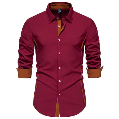 Chemise bicolore mode décontractée européenne et américaine