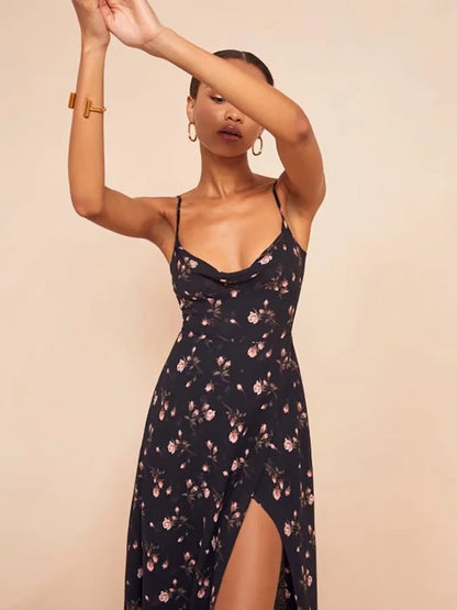 Printed suspender dress