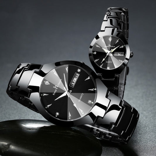 Luminous couple quartz watch