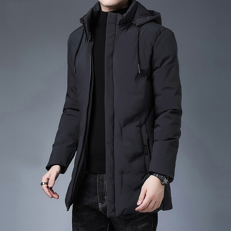 Mid-length warm cotton jacket