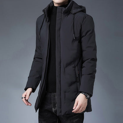 Mid-length warm cotton jacket