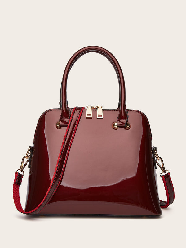 Women's PU Leather Shiny Tote Bag