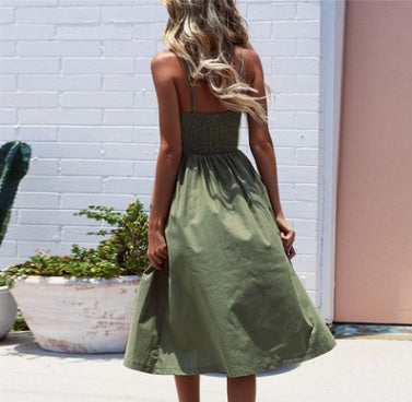 Suspender button dress