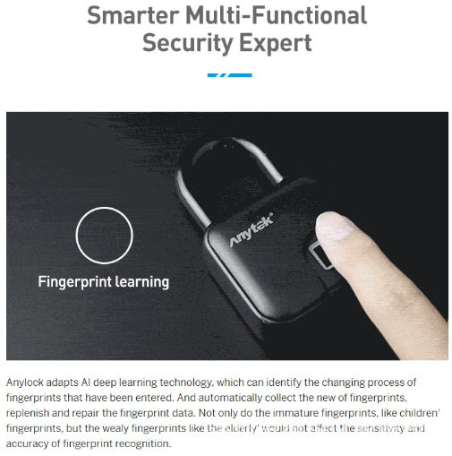 ANYTEK L3 Fingerprint Padlock – IP65 Waterproof Smart Lock