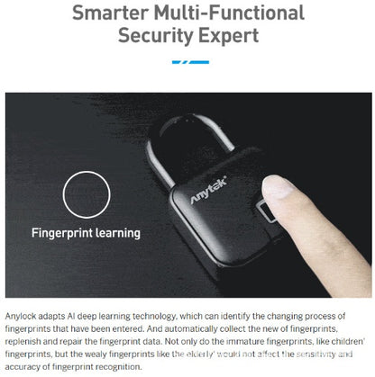 ANYTEK L3 Fingerprint Padlock – IP65 Waterproof Smart Lock